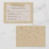 Gold Glitzer Scrapbook Style RSVP-Karte Hinweiskarte (Vorne/Hinten)