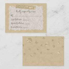 Gold Glitzer Scrapbook Style RSVP-Karte Hinweiskarte