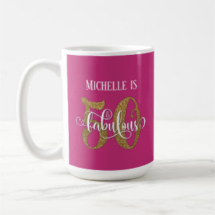 Gold Glitzer Script 50 & Fantastisch über Hot Pink Kaffeetasse