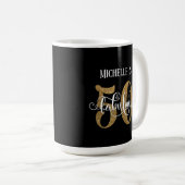 Gold Glitzer Script 50 & Fantastisch über Schwarz Kaffeetasse (VorderseiteRechts)