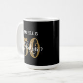 Gold Glitzer Script 50 & Fantastisch über Schwarz Kaffeetasse (Vorderseite Links)