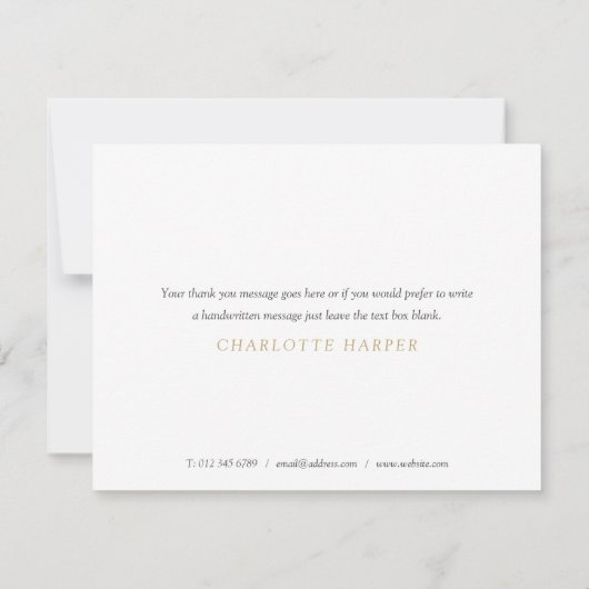 Gold Glitzer Script Business Dankeskarte (Rückseite)