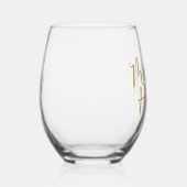 Gold Glitzer Script Name Datum Trauzeugin Geschenk Weinglas Ohne Stiel (Rechts)
