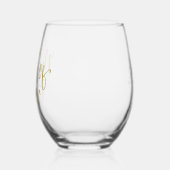 Gold Glitzer Script Name Datum Trauzeugin Geschenk Weinglas Ohne Stiel (Links)