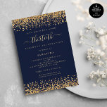 Gold Glitzer Script Navy Blue Glam 30. Party Einladung<br><div class="desc">Elegant Gold Glitzer Script Navy Blue Glam 30. Party. Verfügbar in digitaler Form und gedruckt. Ein wenig funkelnd in der Feier Ihres dreißigsten Geburtstags, ein Imitat Glitzer Rand ist auf jeder Seite oben und unten auf einem klassischen marinen Hintergrund, und dreißig ist in einem stilvollen Drehbuch mit Swashes. Personalisieren Sie...</div>