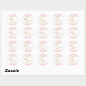  Gold Glitzer Script Pink Watercolor Kinderdusche Runder Aufkleber (Blatt)