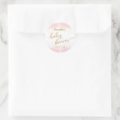  Gold Glitzer Script Pink Watercolor Kinderdusche Runder Aufkleber (Tasche)
