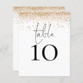 Gold Glitzer Script Wedding Tischnummer (Vorne/Hinten)