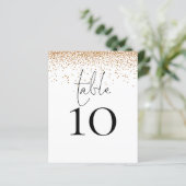 Gold Glitzer Script Wedding Tischnummer (Stehend Vorderseite)