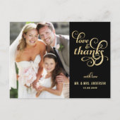 Gold Glitzer Script Wedding Vielen Dank Postcard Postkarte (Vorderseite)