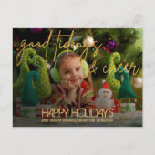 Gold Glitzer Script Weihnachten Postkarte (Vorderseite)