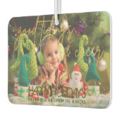 Gold Glitzer Script Weihnachts-Foto Autolufterfrischer (Links)