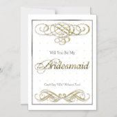 Gold Glitzer Scroll Werden Sie meine Bridesmaid Magneteinladung (Vorderseite)