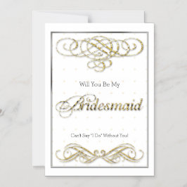 Gold Glitzer Scroll Werden Sie meine Bridesmaid Magneteinladung
