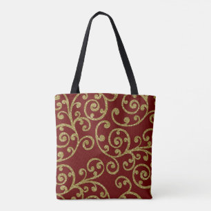 Gold-Glitzer-Scrolls in beliebiger Farbe Tasche