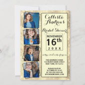 Gold Glitzer Sequins Corners Foto Brautparty Einladung (Rückseite)