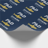 Gold Glitzer Shark Blue PhD Abschluss Geschenkpapier (Ecke)