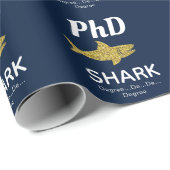 Gold Glitzer Shark Blue PhD Abschluss Geschenkpapier (Rolleneckpunkt)
