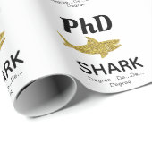 Gold Glitzer Shark PhD Abschluss Geschenkpapier (Rolleneckpunkt)