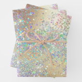 Gold Glitzer Shimmer holografisches Konfetti Party Geschenkpapier Set (Beispiel)