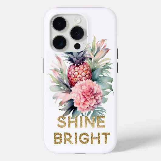 Gold Glitzer Shine Ananas Case-Mate iPhone Hülle (Rückseite)