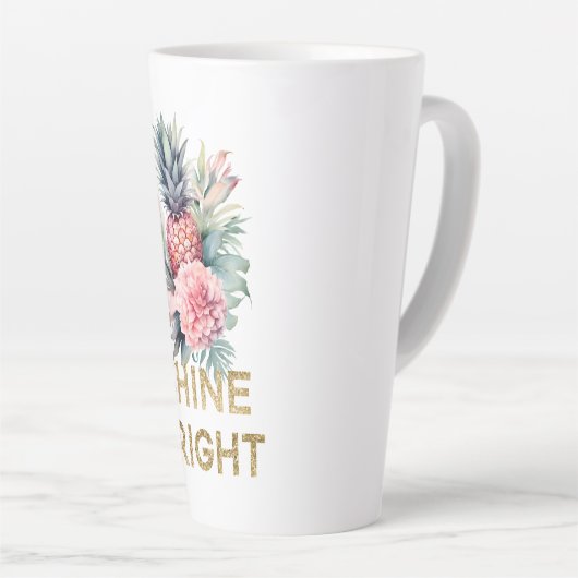 Gold Glitzer Shine Ananas Milchtasse (Rechte Ecke)