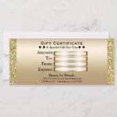 Gold Glitzer Shine Glam Monogram Gift Certificate (Rückseite)