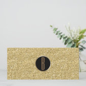 Gold Glitzer Shine Glam Monogram Gift Certificate (Stehend Vorderseite)