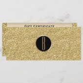 Gold Glitzer Shine Glam Monogram Gift Certificate (Vorne/Hinten)