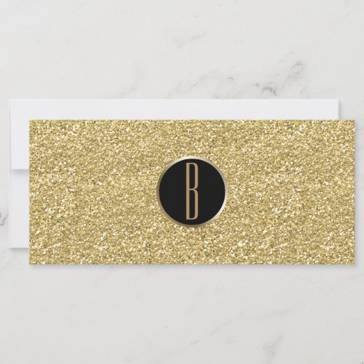 Gold Glitzer Shine Glam Monogram Gift Certificate (Vorderseite)