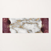 Gold Glitzer Shiny White Marble Burgundy Yogamatte (Rückseite (Horizontal))