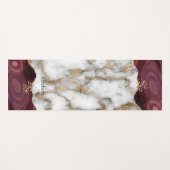 Gold Glitzer Shiny White Marble Burgundy Yogamatte (Vorderseite (Horizontal))