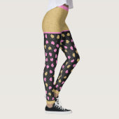 Gold Glitzer Shorts Rosa und Gold Hearts Monogramm Leggings (Rechts)
