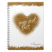 Gold Glitzer SIE GOT DIESES Heart Notebook Journal Notizblock (Vorderseite)