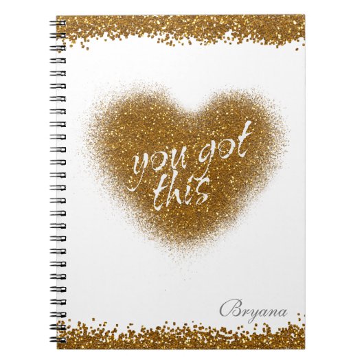 Gold Glitzer SIE GOT DIESES Heart Notebook Journal Notizblock (Vorderseite)