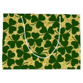 GOLD GLITZER SIEHT MIT IRISCHEN KLEEBLÄTTERN AUS GROßE GESCHENKTÜTE (Rückseite)