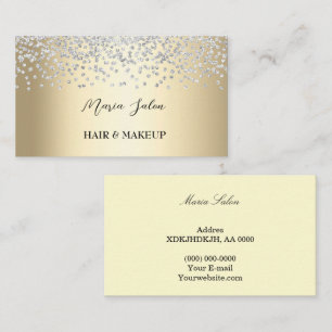 Gold Glitzer Silber Aquarell Business Card Visitenkarte