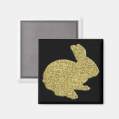 Gold Glitzer Silhouette Osterfest Magnet (Vorderseite/Rückseite)