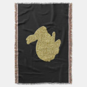 Gold Glitzer Silhouette Ostersonnenkeule Blanket Decke (Vorderseite Vertikal)