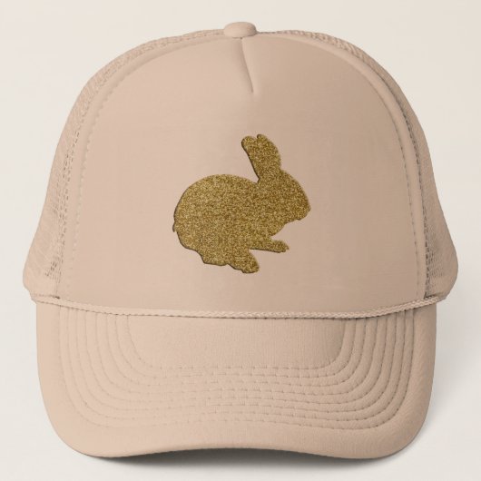 Gold Glitzer Silhouette Ostersonnenmütze Truckerkappe (Vorderseite)
