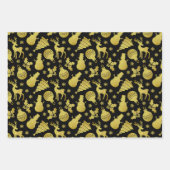 Gold Glitzer Silhouette Snowflakes Geschenkpapier Set (Vorderseite 3)