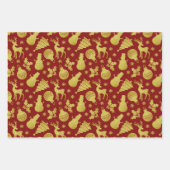 Gold Glitzer Silhouette Snowflakes Geschenkpapier Set (Vorderseite)