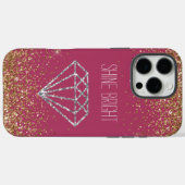 Gold Glitzer Silver Diamond Shine Bright Case-Mate iPhone Hülle (Rückseite (Horizontal))