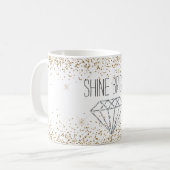 Gold Glitzer Silver Diamond Shine Bright Kaffeetasse (Vorderseite Links)