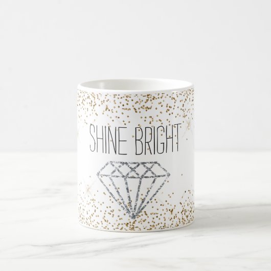 Gold Glitzer Silver Diamond Shine Bright Kaffeetasse (Mittel)