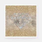 Gold Glitzer Silver Diamond Shine Bright Serviette (Vorderseite)