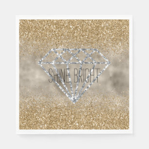 Gold Glitzer Silver Diamond Shine Bright Serviette