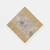 Gold Glitzer Silver Diamond Shine Bright Serviette (Ecke)