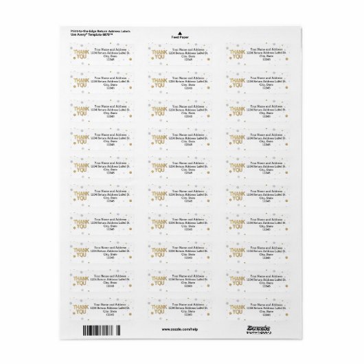 Gold Glitzer Silver Foil Print Confetti Vielen Dan (Vorne)
