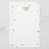Gold Glitzer Silver Foil Print Confetti Vielen Dan Briefpapier (Vorne/Hinten)